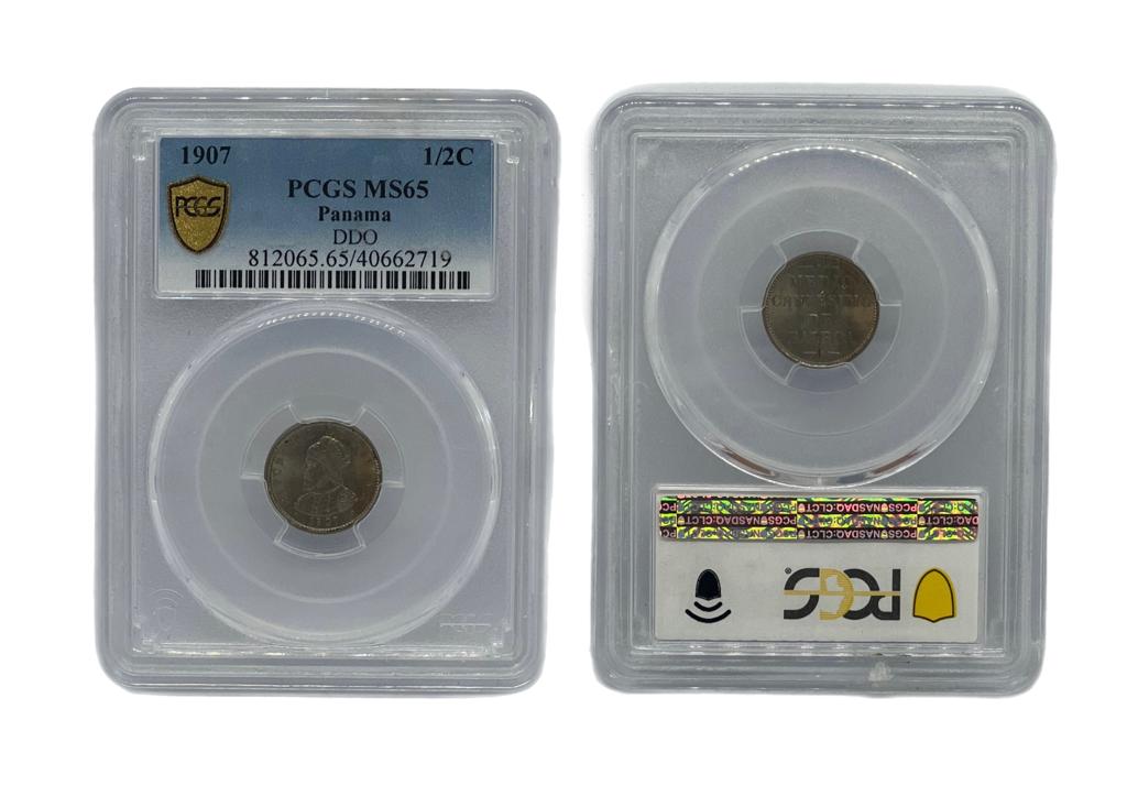 1/2 Centésimo 1907 Panamá NGC