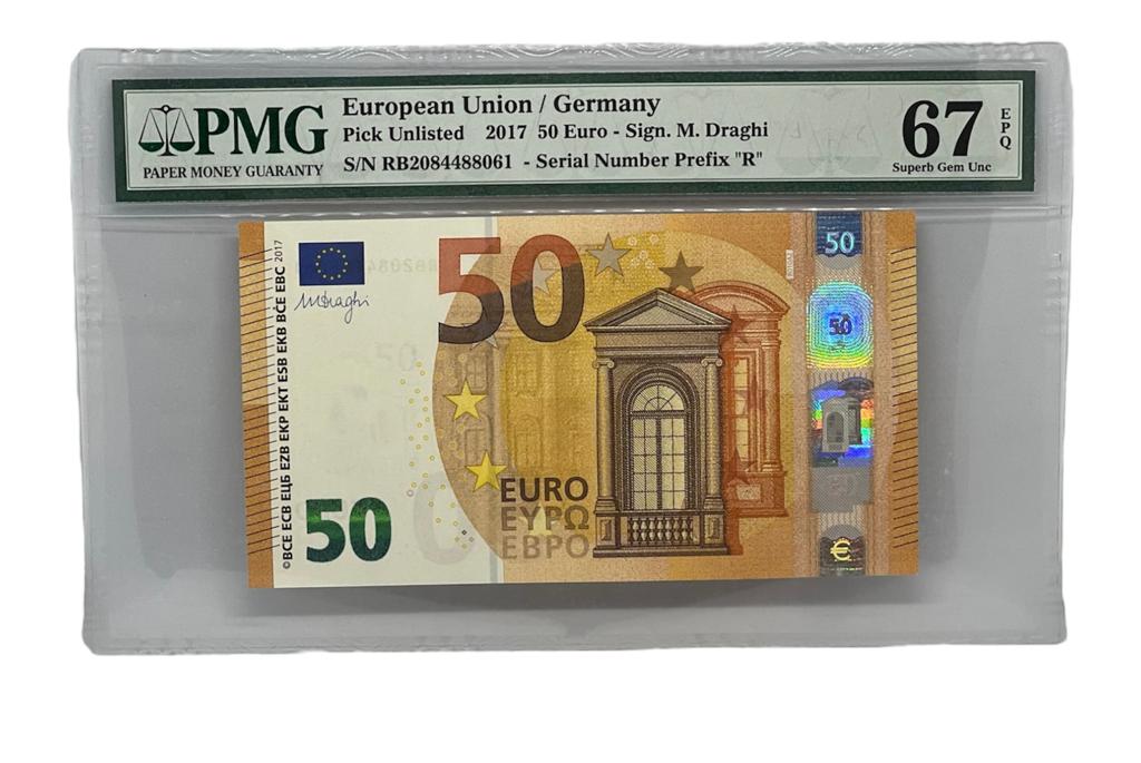 50 Euro, Alemania, 2017, PMG 67 Superb Gem UNC