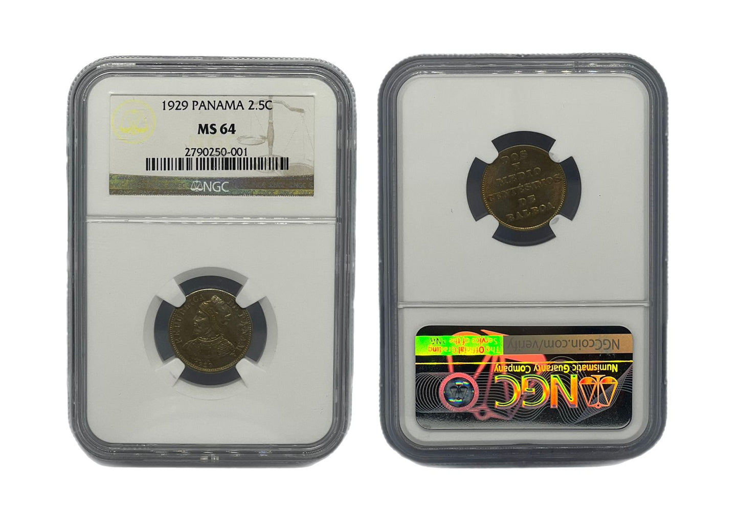 2.5 Centésimo 1929 Panamá NGC
