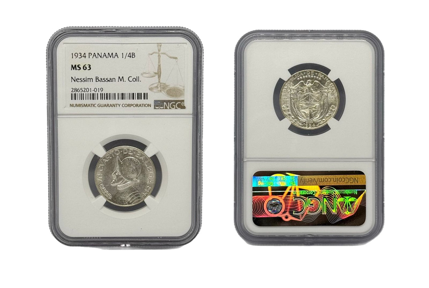 1/4 Balboa 1934 Panamá NGC