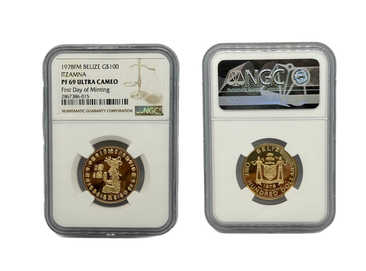 100 Dólar Oro 1978 FM Belize NGC