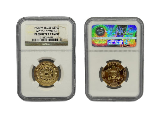 100 Dólar Oro 1976 FM Belize NGC