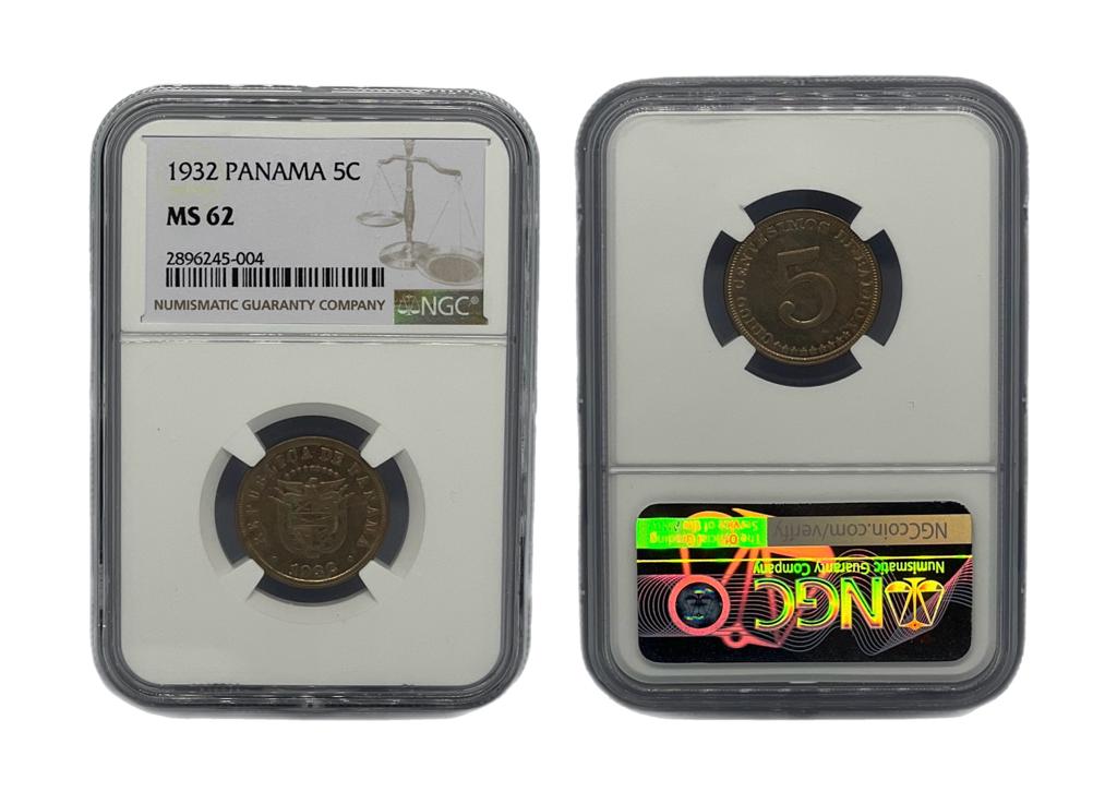 5 Centésimo 1932 Panamá NGC