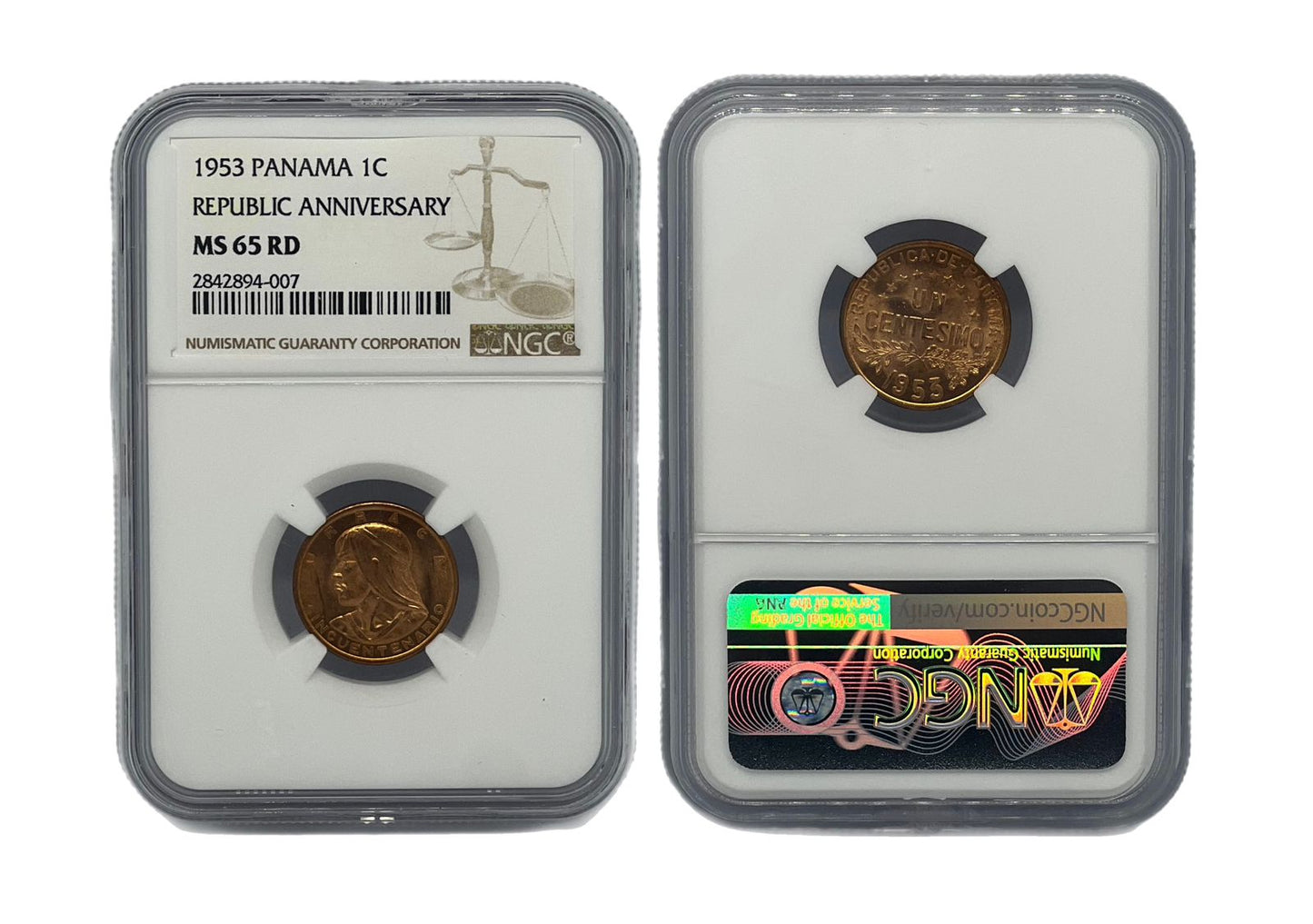 1 Centésimo 1953 Panamá NGC