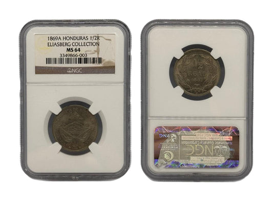 1/2 Real 1869A Honduras NGC