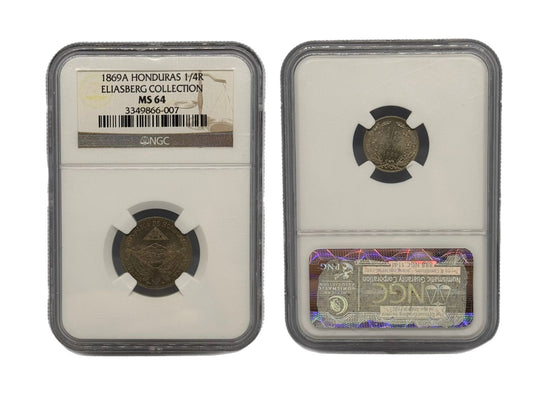 1/4 Real 1869A Honduras NGC