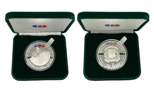 100 Pesos 1992 República Dominicana - V Centenario del Descubrimiento y Evangelización de America