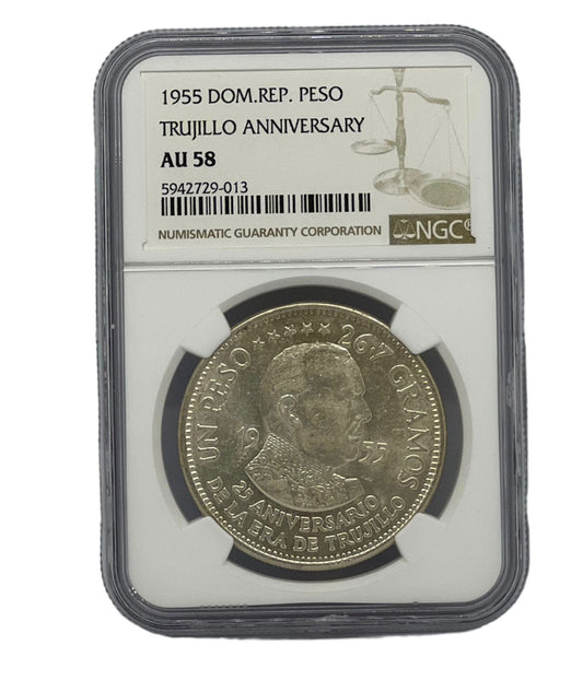 Peso Plata 1955 Republica Dominicana NGC