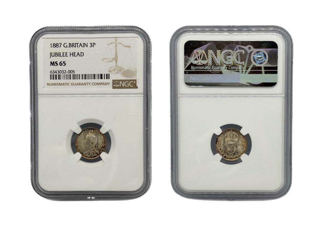 3 Peniques 1887 Gran Bretaña NGC