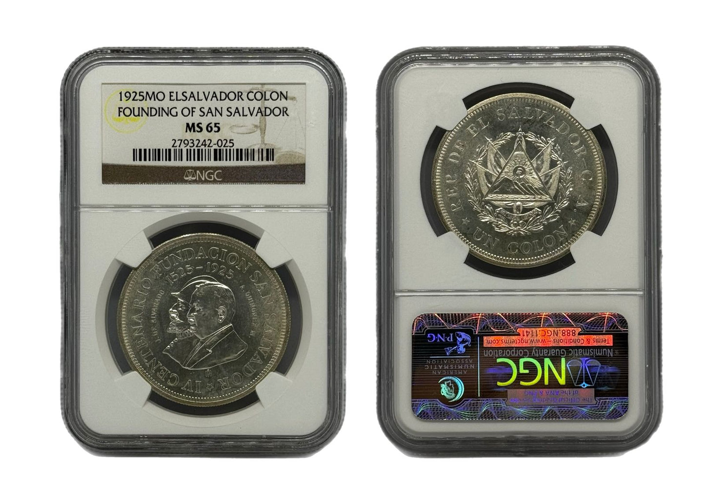 1 Colon 1925Mo El Salvador NGC