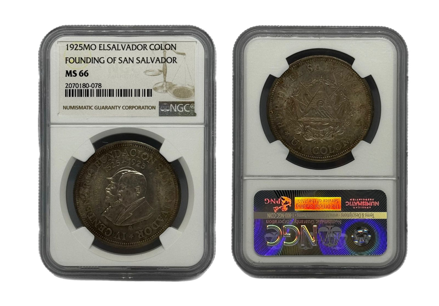 1 Colon 1925Mo El Salvador NGC