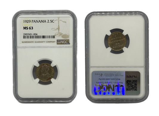 2.5 Centésimo 1929 Panamá NGC