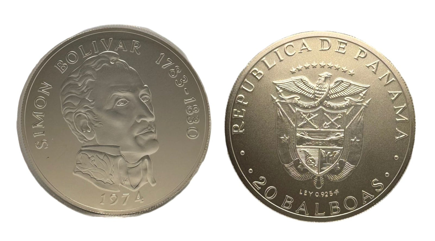 20 Balboas Panamá 1974 - Simón Bolívar