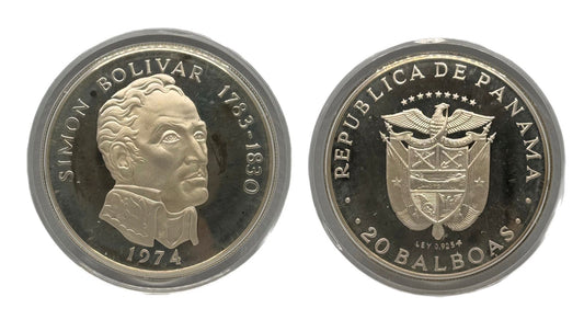 20 Balboas Panamá 1974 - Simón Bolívar