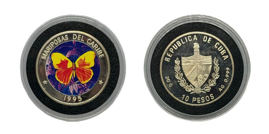 10 Pesos 1995 Cuba Piedfort  - Mariposas del Caribe