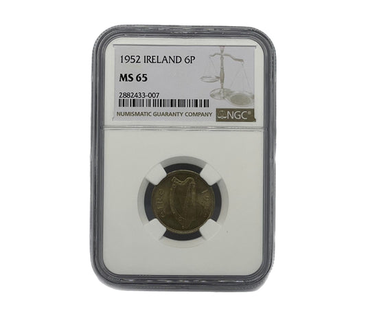 6 Pence 1952 Islandia NGC