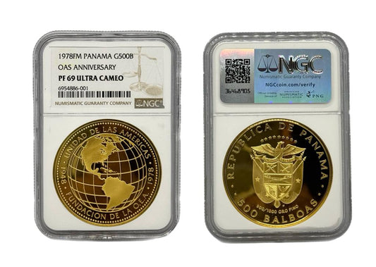 500 Balboas Oro 1978 FM Panamá NGC