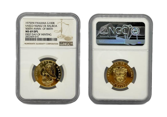 100 Balboas Oro 1975 FM Panamá NGC