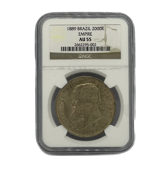 2000 Reis Plata 1889 Brasil