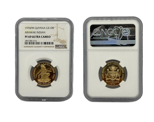 100 Dólar Oro 1976 FM Guayana NGC