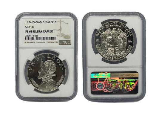 Balboa Plata 1974 Panamá NGC