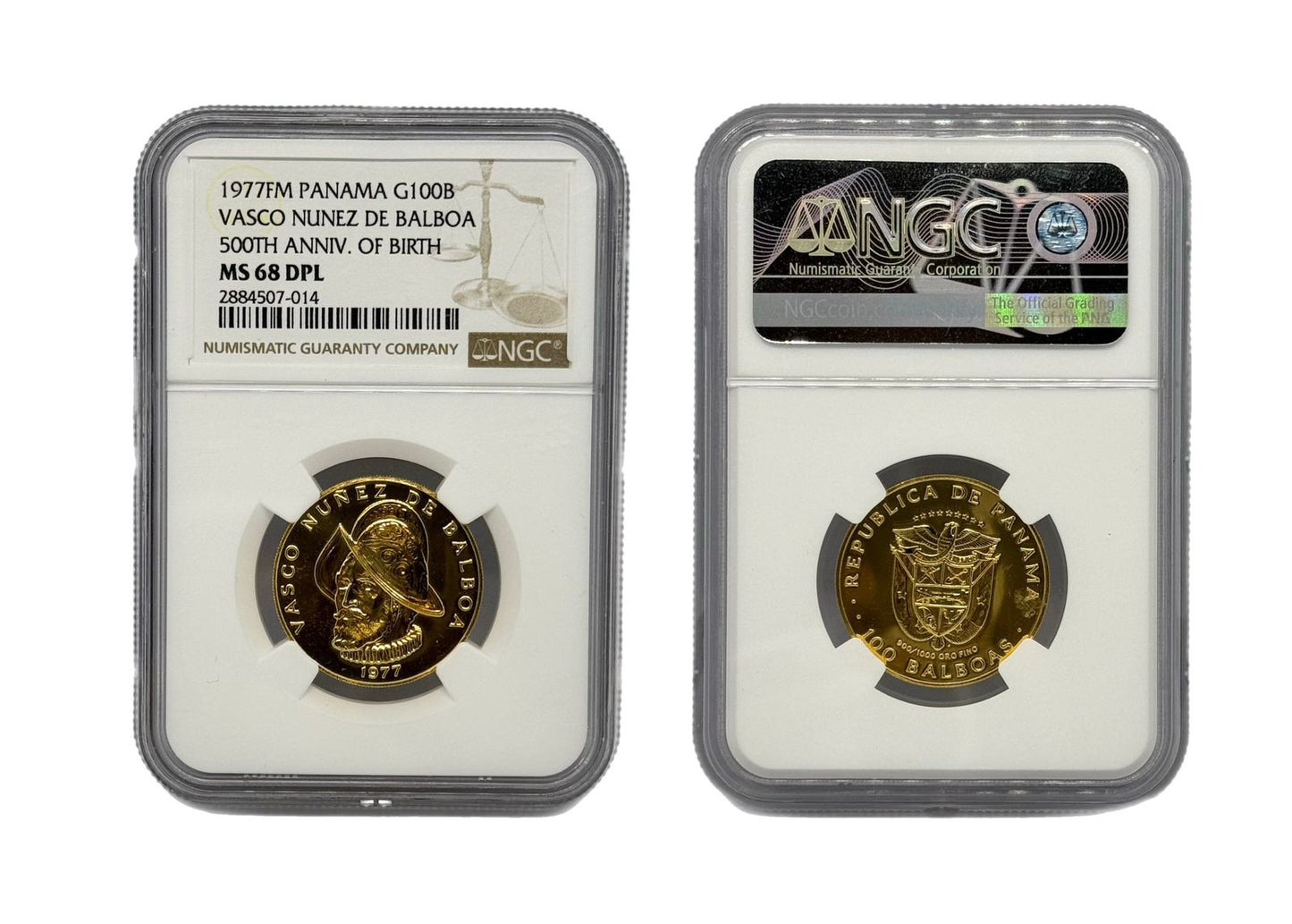 100 Balboas Oro 1977 FM Panamá NGC