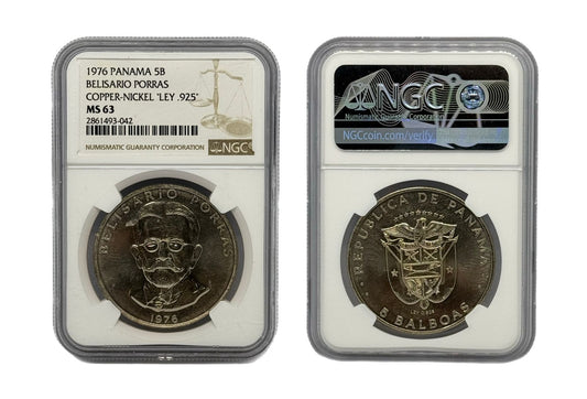 5 Balboas 1976 Panamá NGC