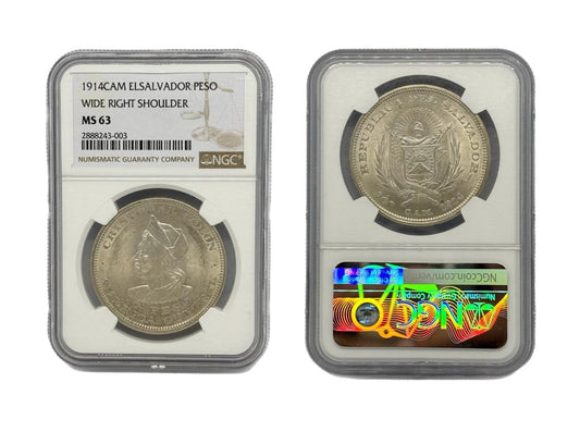 Peso 1914CAM El Salvador NGC