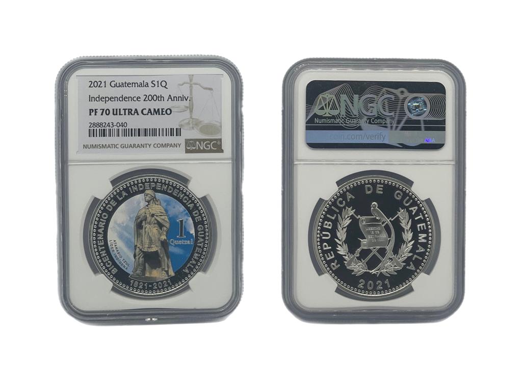 1 Quetzal Plata 2021 Guatemala NGC