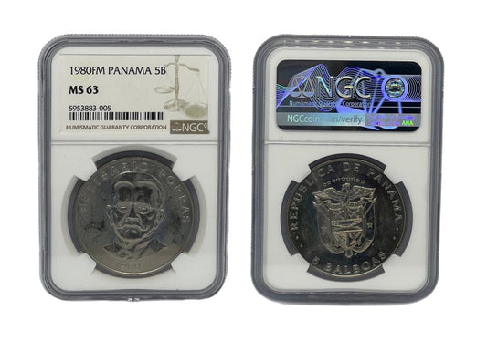 5 Balboas 1980FM Panamá NGC