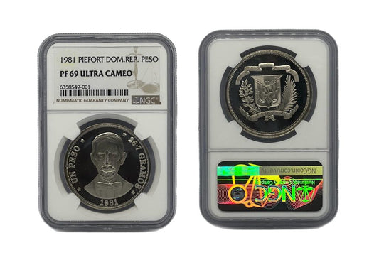 1 Peso 1981 Piefort Republica Dominicana NGC