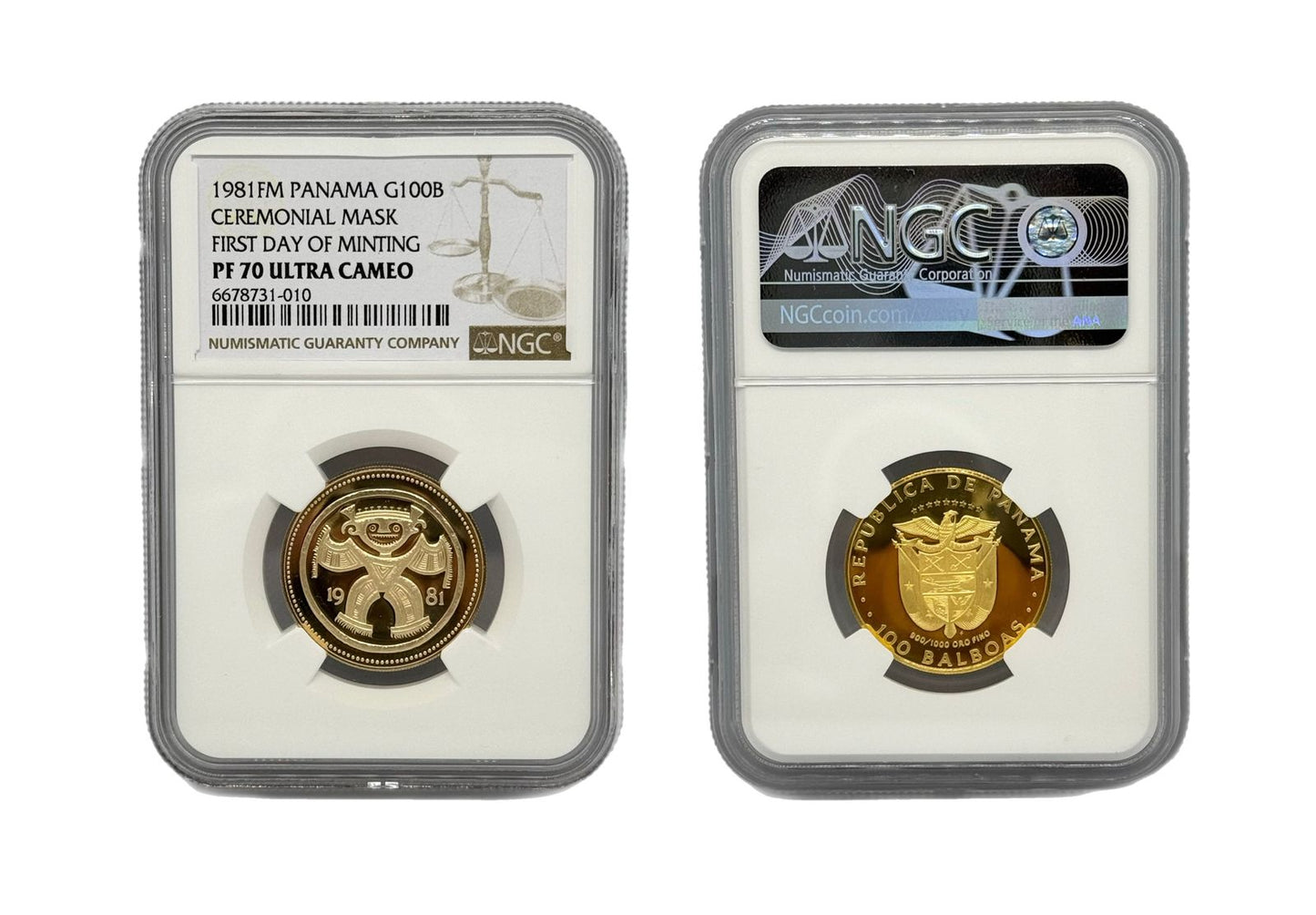 100 Balboas Oro 1981 FM Panamá NGC