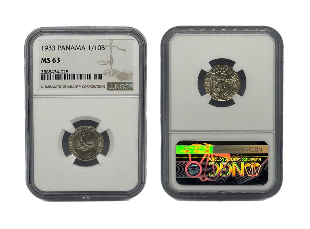 1/10 Balboa 1933 Panamá NGC