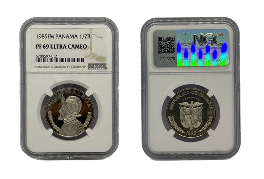 1/2 Balboa 1985 Panamá NGC