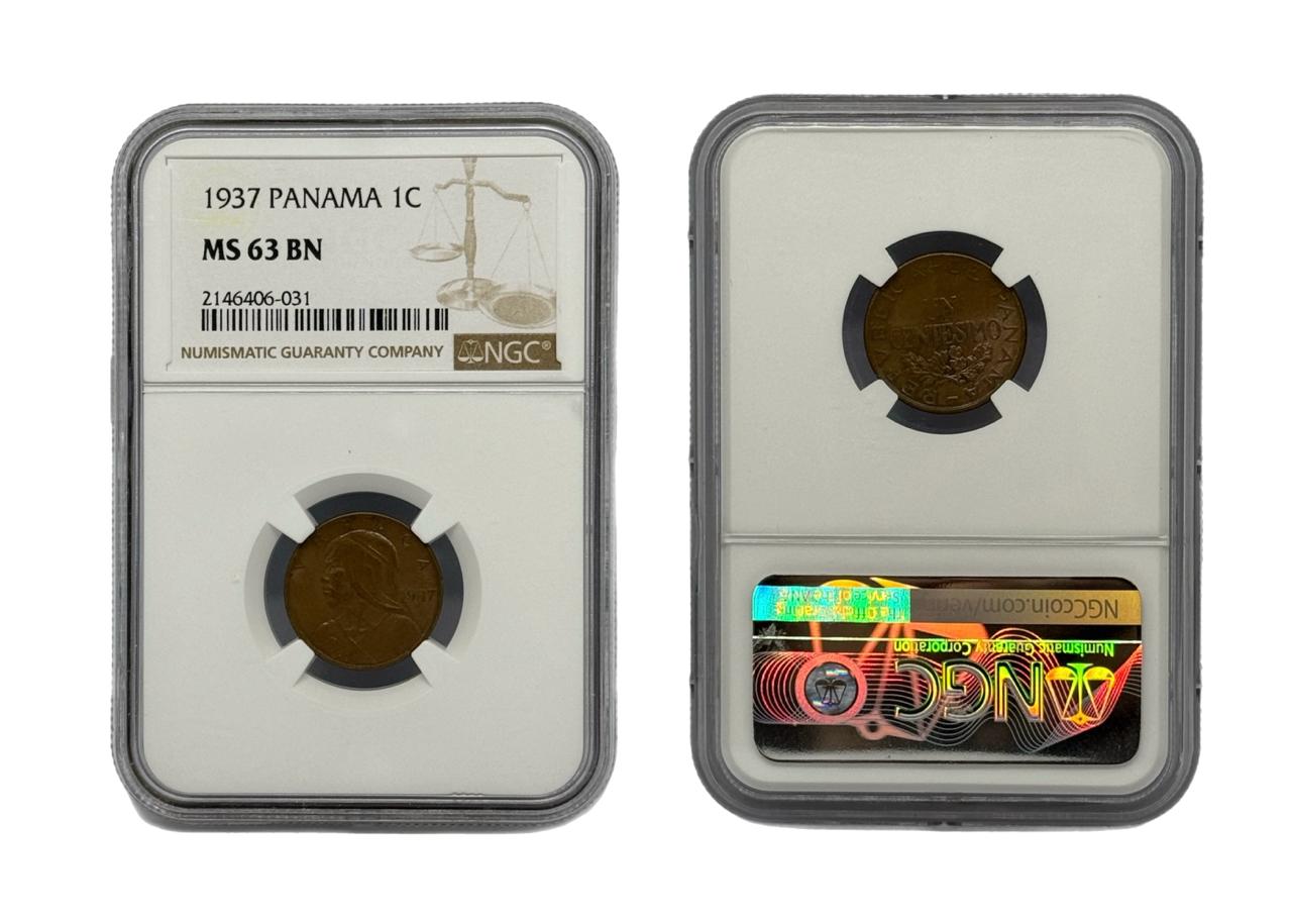 1 Centésimo 1937 Panamá NGC