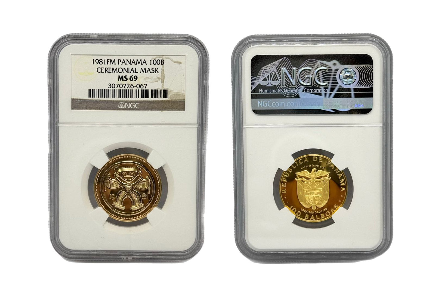 100 Balboas Oro 1981 FM Panamá NGC