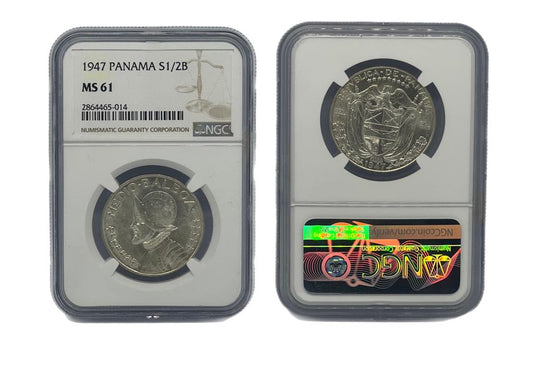 1/2 Balboa Plata 1947 Panamá NGC