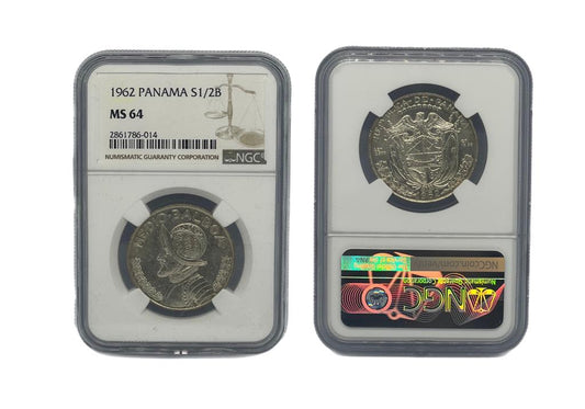 1/2 Balboa Plata 1962 Panamá NGC