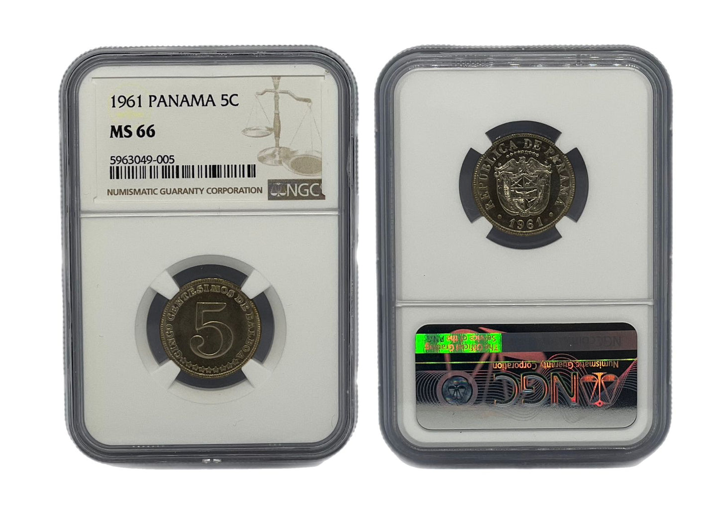 5 Centésimo 1961 Panamá NGC