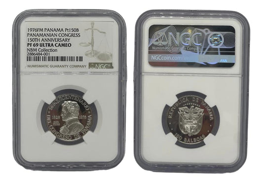 150 Balboas Platino 1976 FM Panamá NGC