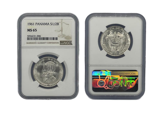 1/2 Balboa Plata 1961 Panamá NGC