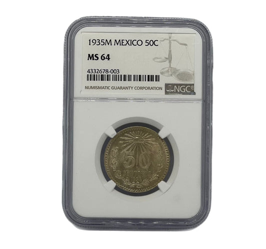 50 Centavos 1935M Mexico NGC