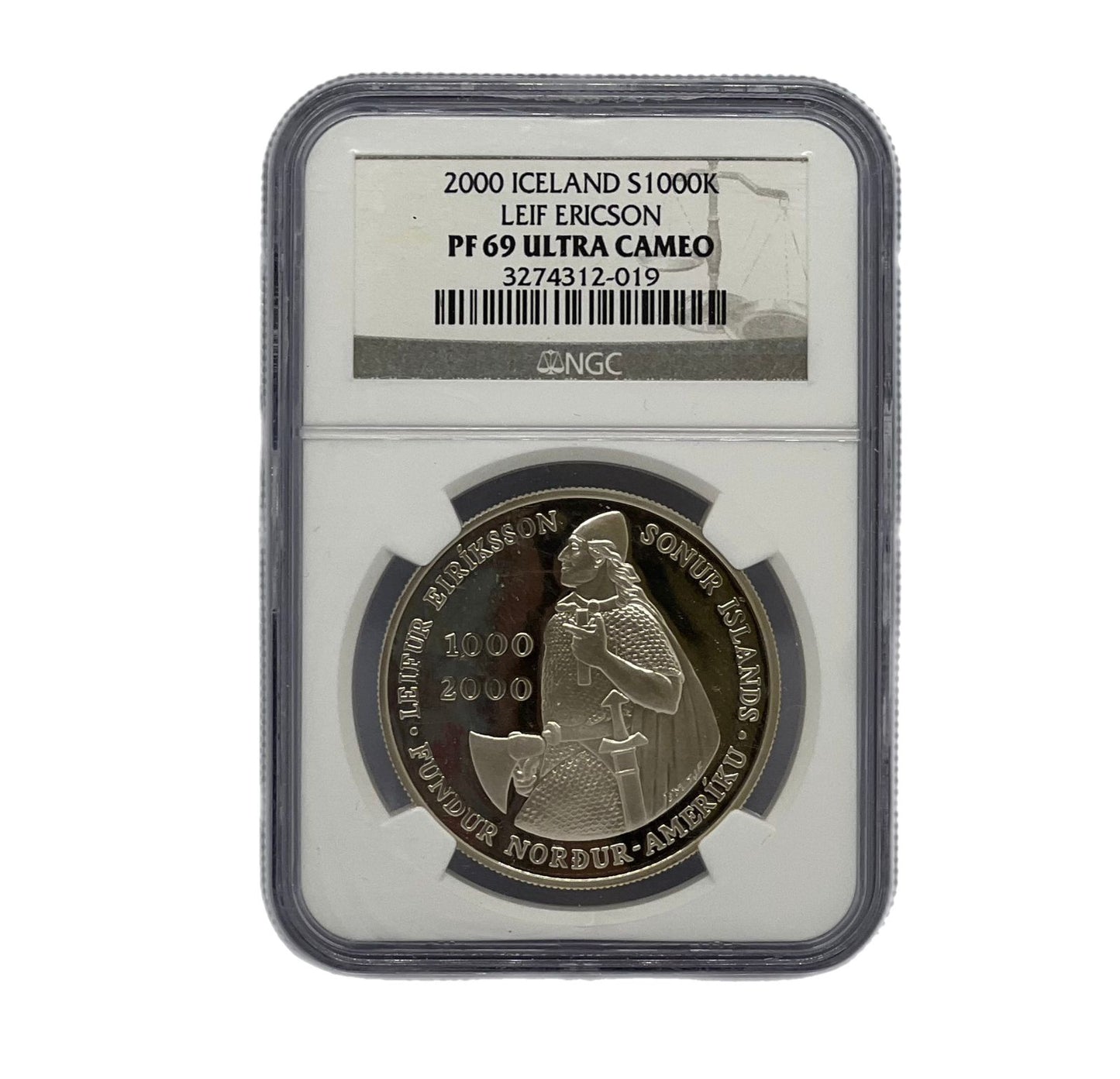 1000 Kronur Plata 2000 Islandia NGC