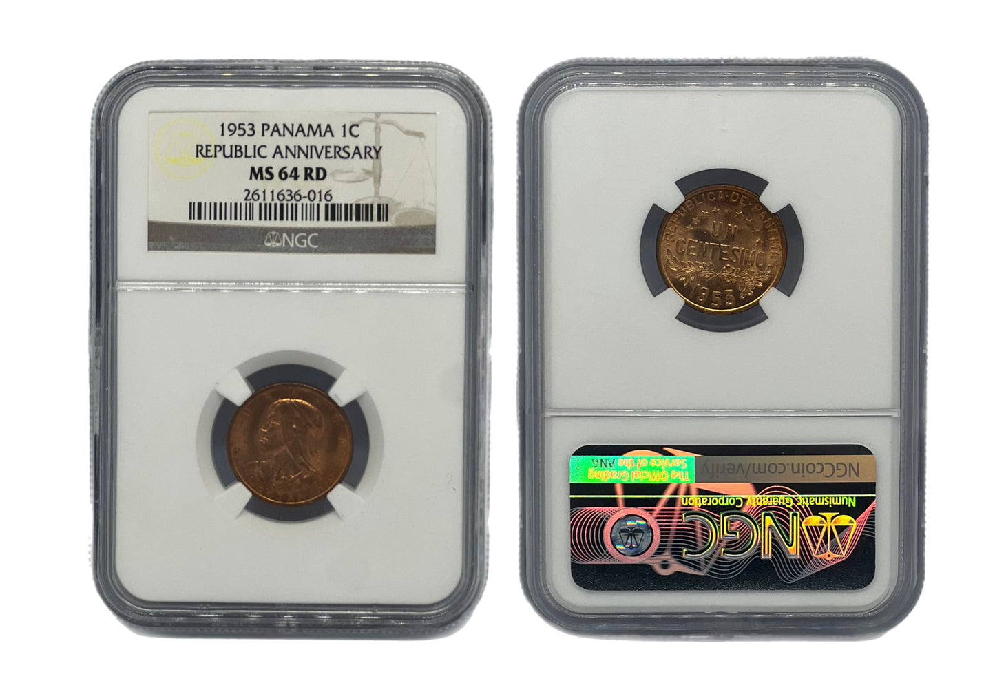 1 Centésimo 1953 Panamá NGC