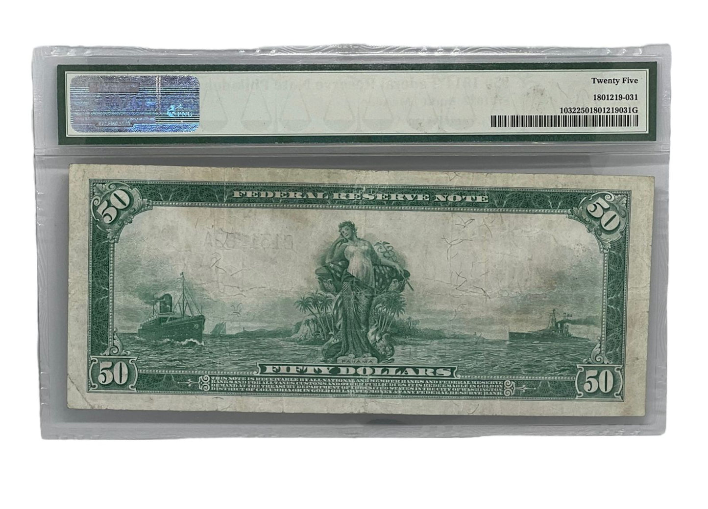 $50, 1914 Federal Reserve Note Philadelphia PMG 25 VF