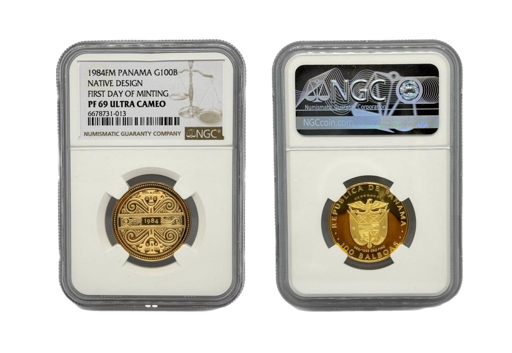 100 Balboas Oro 1984 FM Panamá NGC