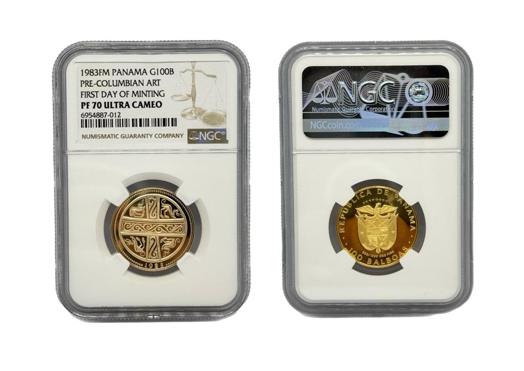 100 Balboas Oro 1983 FM Panamá NGC