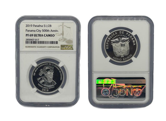 1/2 Balboa Plata 2019 Panamá NGC