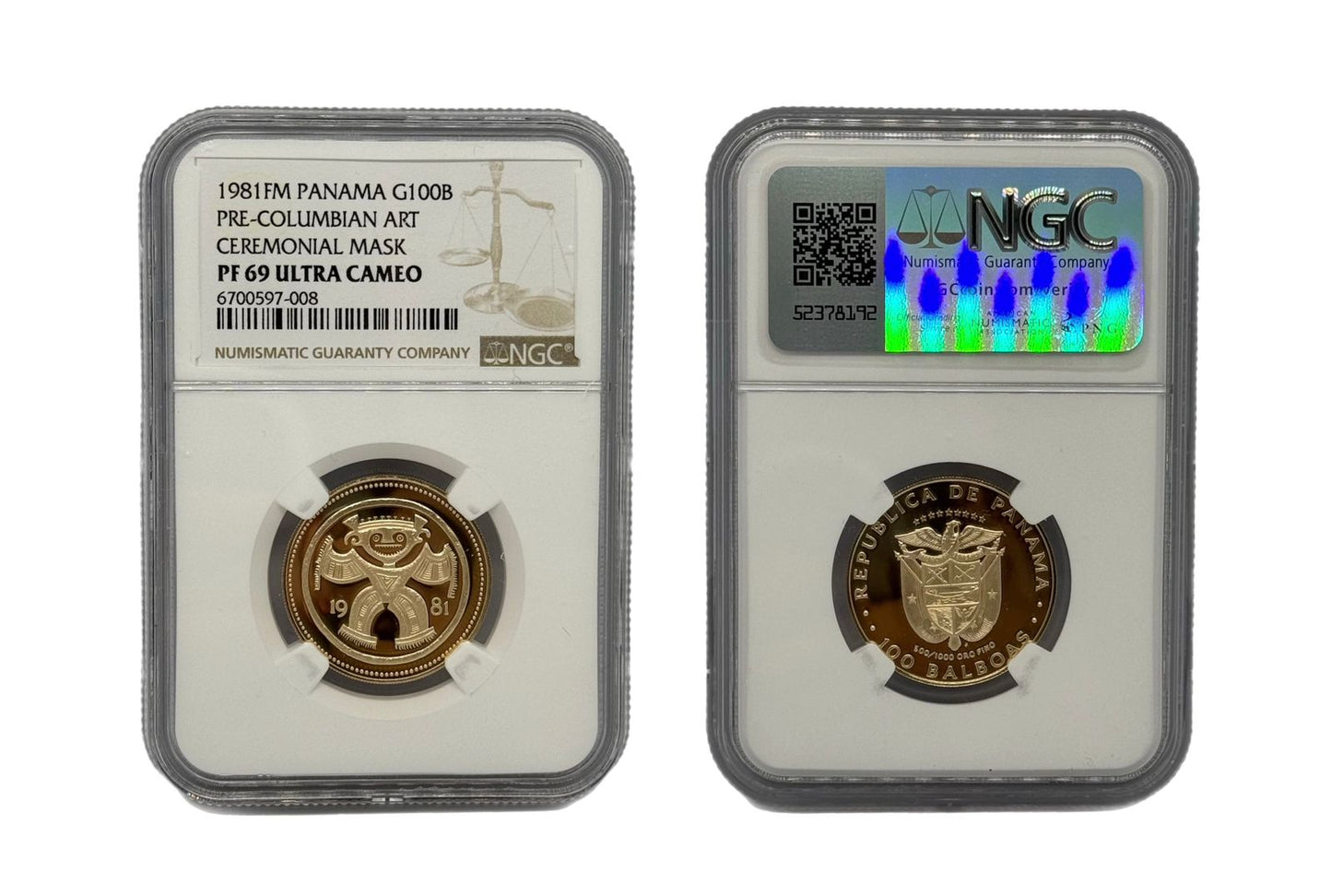 100 Balboas Oro 1981 FM Panamá NGC