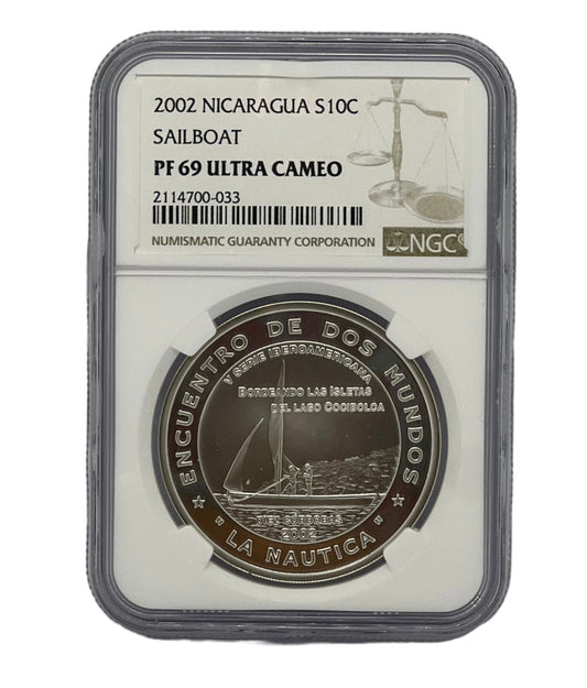 10C Plata 2002 Nicaragua NGC